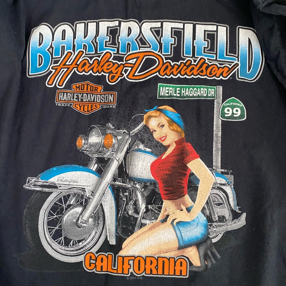 Harley Davidson Bakersfield California XXL Black Shirt Biker Shirt Worn N Used